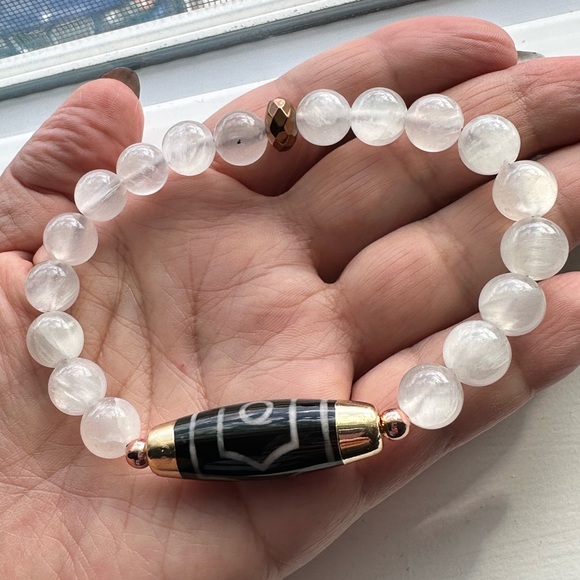 SOUL PURIFIER SELENITE NATURAL STONES BRACELET size 7” - Picture 8 of 10